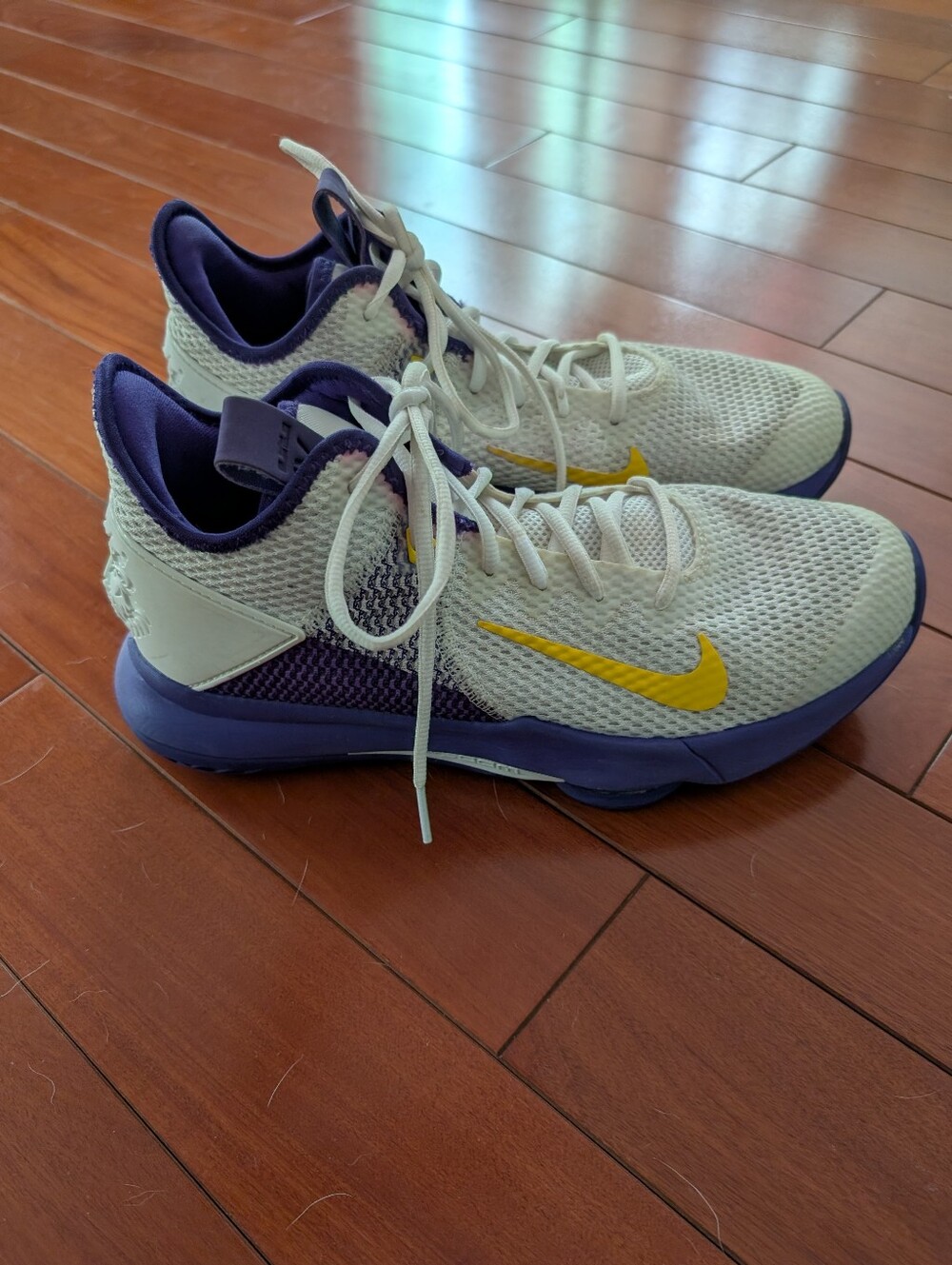 Nike Women's Zoom Lebron Witness IV Basketball Shoes White Purple